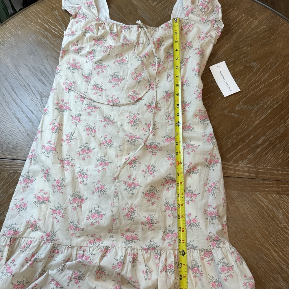 Worth Collective Bump friendly Emery Midi dress in pink and beige - Picture 10 of 10